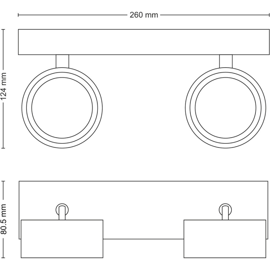 Philips - LED Спот 2xLED/5,5W/230V черен