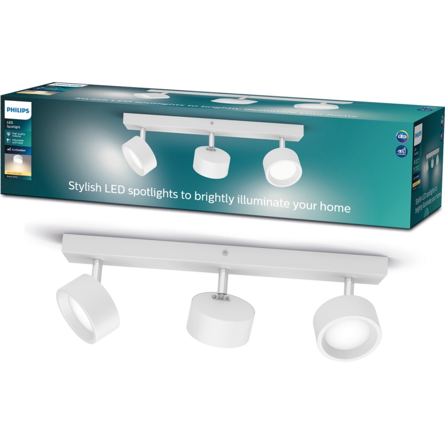 Philips - LED Спот 3xLED/5,5W/230V бял