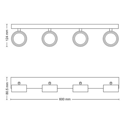 Philips - LED Спот 4xLED/5,5W/230V бял