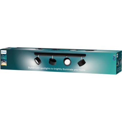 Philips - LED Спот 4xLED/5,5W/230V черен