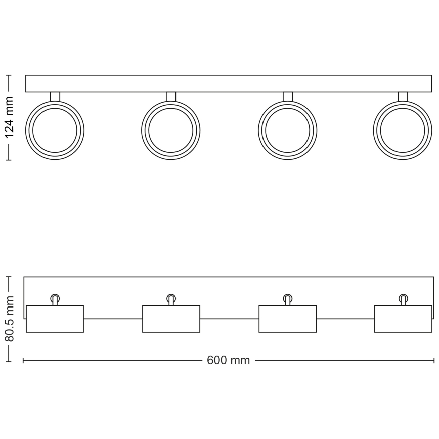 Philips - LED Спот 4xLED/5,5W/230V черен
