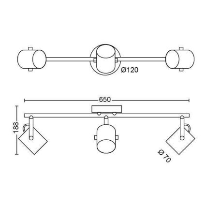 Philips - LED Спот SCENE SWITCH BYRE 3xLED/4,3W/230V 2200/2500/2700K