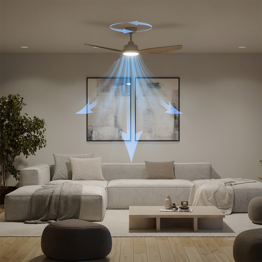 Philips - димируем таванен вентилатор OLAS LED/24W/230V, диаметър 132 cm, бял/кафяв + дистанционно управление