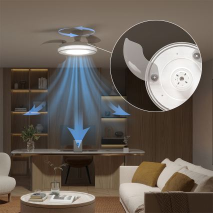 Philips - димируема LED таванна лампа с вентилатор BLISS LED/35W/230V бяла + дистанционно управление