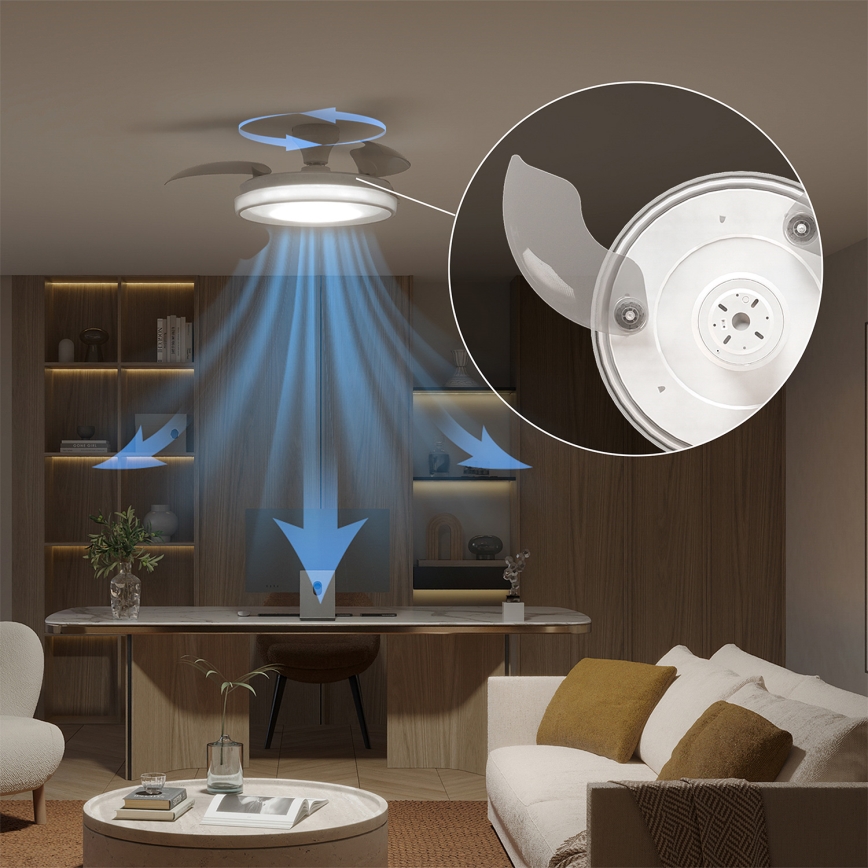 Philips - димируема LED таванна лампа с вентилатор BLISS LED/35W/230V бяла + дистанционно управление