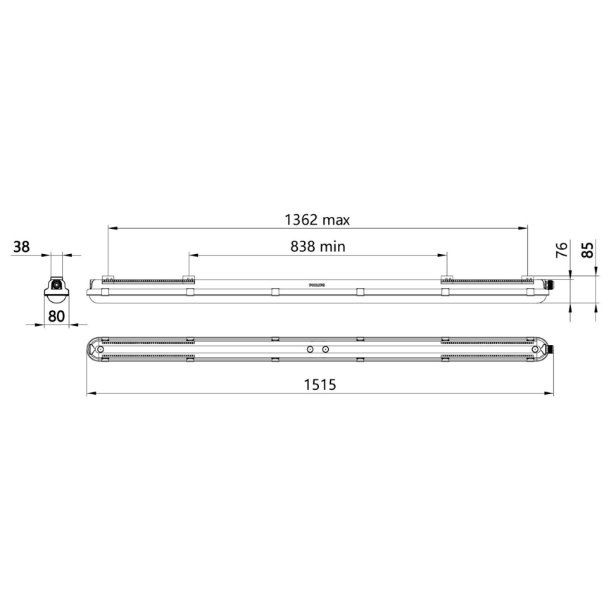 Philips - LED техническо осветително тяло за флуоресцентни тръби CORELINE LED/37,5W/230V 150 см IP66