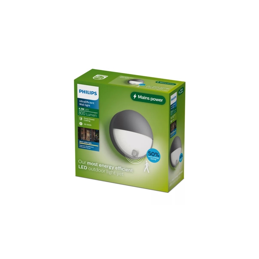 Philips - LED външна стенна лампа със сензор CAPRICORN LED/4,3W/230V IP44