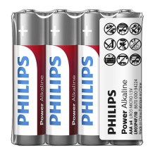 Philips LR03P4F/10 - 4 бр. Алкална батерия AAA POWER ALKALINE 1,5V 1150mAh