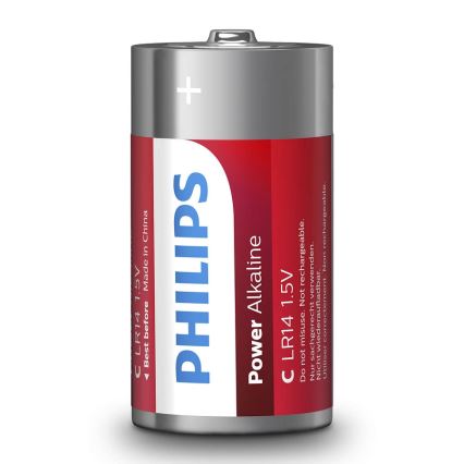 Philips LR14P2B/10 - 2 бр. Алкална батерия C POWER ALKALINE 1,5V 7200mAh