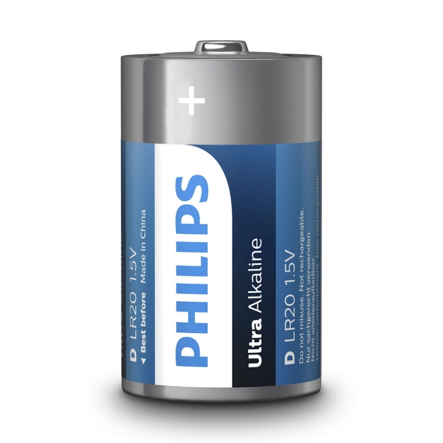 Philips LR20E2B/10 - 2 бр. Алкална батерия D ULTRA ALKALINE 1,5V 15000mAh
