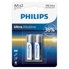 Philips LR6E2B/10 - 2 бр. Алкална батерия AA ULTRA ALKALINE 1,5V 2800mAh