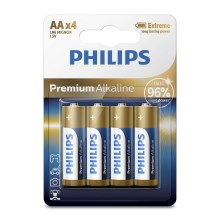 Philips LR6M4B/10 - 4 бр. Алкална батерия AA PREMIUM ALKALINE 1,5V