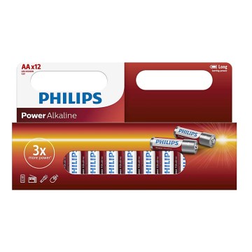 Philips LR6P12W/10 - 12 бр. Алкална батерия AA POWER ALKALINE 1,5V 2600mAh