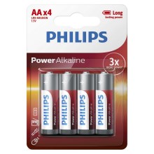Philips LR6P4B/10 - 4 бр. Алкална батерия AA POWER ALKALINE 1,5V