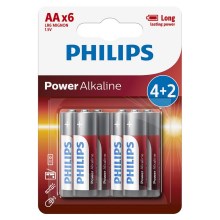 Philips LR6P6BP/10 - 6 ks Алкална батерия AA POWER ALKALINE 1,5V