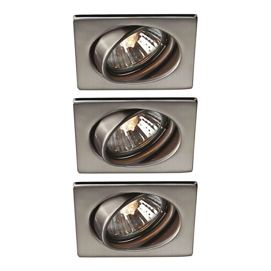 Philips Massive 59323/17/PN - КОМПЛЕКТ 3x Лампа за баня QUARTZ 1xGU10/50W/230V