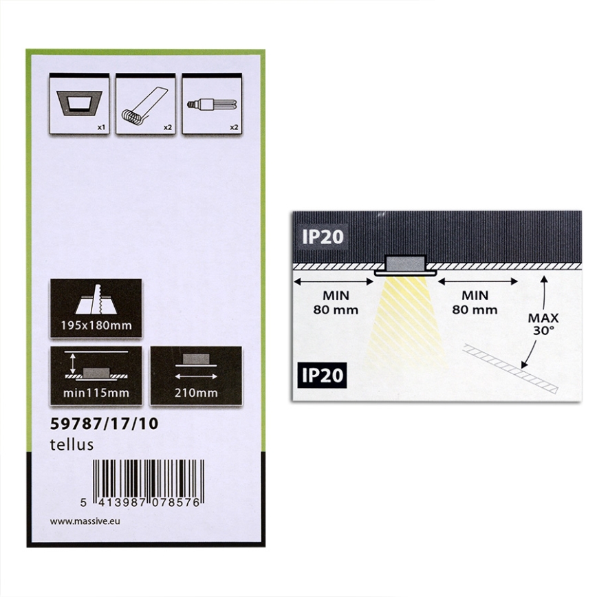 Philips Massive 59787/17/10 - Осветление за окачен таван TELLUS 2xE27/23W/230V