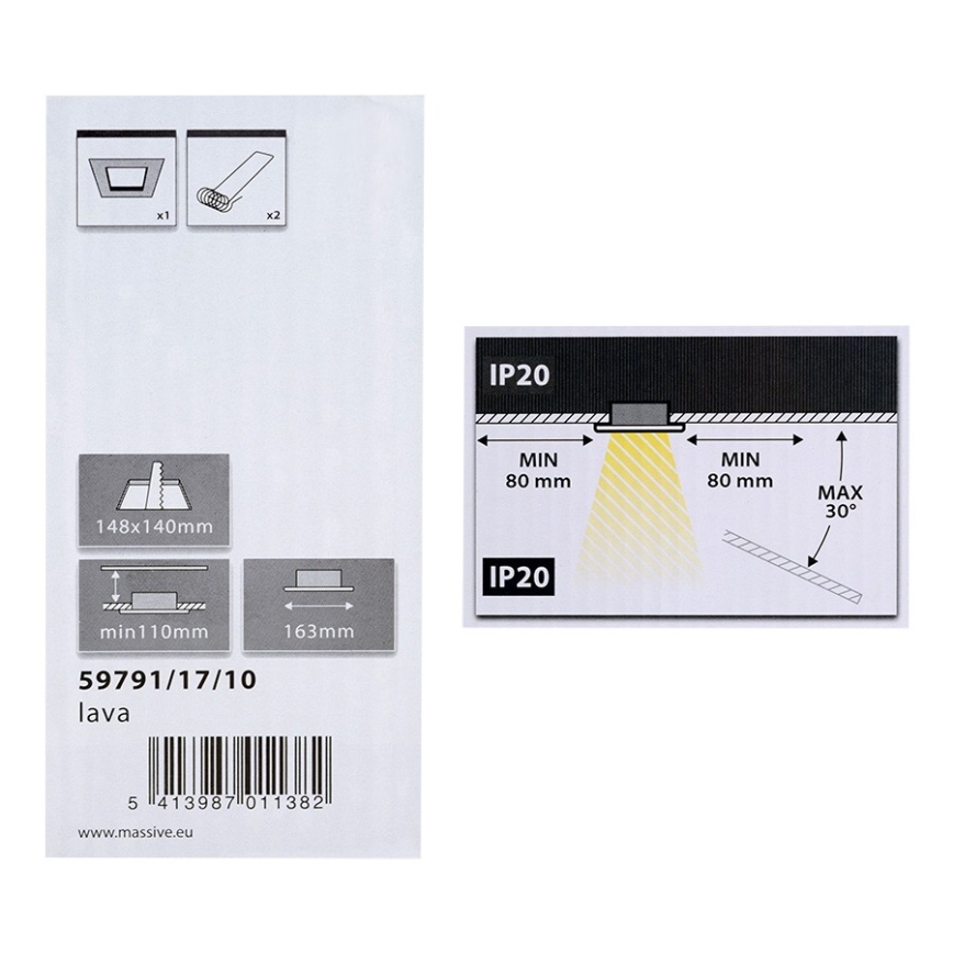 Philips Massive 59791/17/10 - Лампа за окачен таван LAVA 2xE27/28W/230V