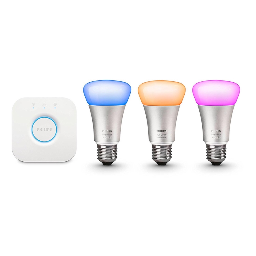 Philips - Основен комплект Hue STARTER KIT 3xE27/9W + свързващо устройство