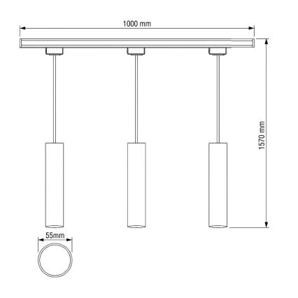 Philips - Пендант на кабел за шинна система EASYLINK, 3xGU10/7W/230V, 1 m, черен