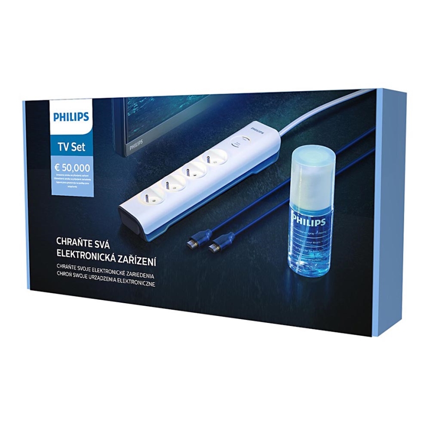 Philips Phil-TVSET01/60-TV к-кт - защита от пренапрежение, HDMI кабел и к-кт за почистване