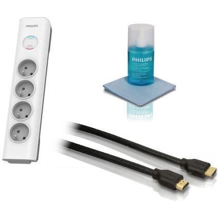 Philips Phil-TVSET01/60-TV к-кт - защита от пренапрежение, HDMI кабел и к-кт за почистване
