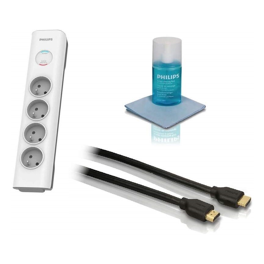 Philips Phil-TVSET01/60-TV к-кт - защита от пренапрежение, HDMI кабел и к-кт за почистване