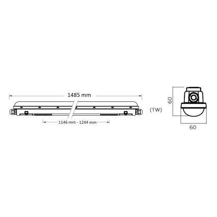 Philips Pila - индустриално LED осветително тяло за тръбни лампи LED/60W/230V 150 cm IP65