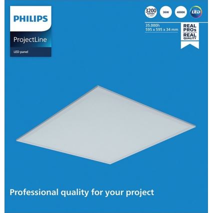 Philips - LED панел за окачен таван PROJECTLINE LED/36W/230V 59,5x59,5 см