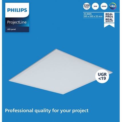Philips - LED панел за окачен таван PROJECTLINE LED/36W/230V 59,5x59,5 см