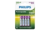 Philips R03B4RTU10/10 - 4 бр. акумулаторна батерия AAA MULTILIFE NiMH/1,2V/1000 mAh