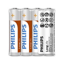 Philips R03L4F/10 - 4 бр. Батерия, цинков-хлорид AAA LONGLIFE 1,5V 450mAh