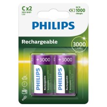 Philips R14B2A300/10 - 2 бр. акумулаторна батерия C MULTILIFE NiMH/1,2V/3000 mAh