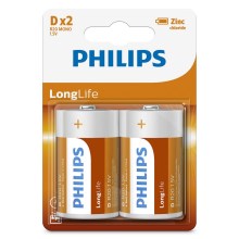 Philips R20L2B/10 - 2 бр. Батерия, цинков-хлорид D LONGLIFE 1,5V 5000mAh