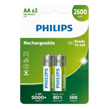 Philips R6B2A260/10 - 2 бр. акумулаторни батерии AA MULTILIFE NiMH/1,2V/2600 mAh