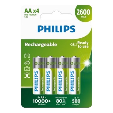 Philips R6B4B260/10 - 4 бр. акумулаторни батерии AA NiMH/1,2V/2600 mAh