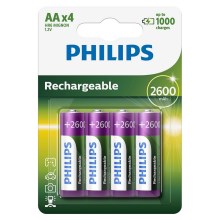 Philips R6B4B260/10 - 4 бр. акумулаторна батерия AA MULTILIFE NiMH/1,2V/2600 mAh