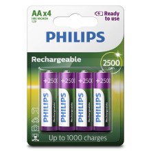 Philips R6B4RTU25/10 - 4 бр. зареждаща батерияAA MULTILIFE NiMH/1,2V/2500 mAh