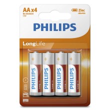 Philips R6L4B/10 - 4 бр. Батерия, цинков-хлорид AA LONGLIFE 1,5V 900mAh