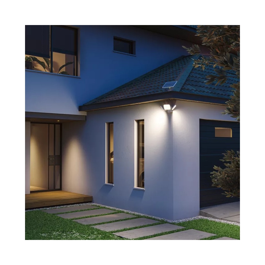 Philips - LED соларен стенен осветител със сензор ZYREN LED/24,5W/3,7V 2600 mAh 5000K IP65 бял