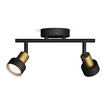 Philips - Спот CONDUIT 2xGU10/5W/230V черен/месинг