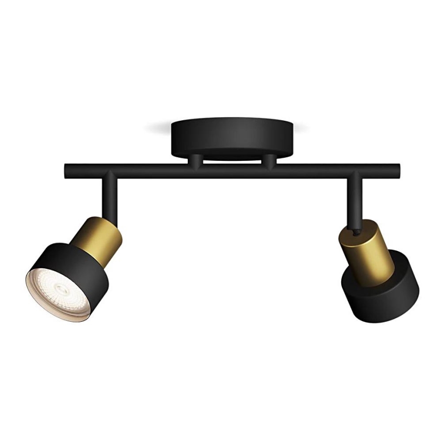 Philips - Спот CONDUIT 2xGU10/5W/230V черен/месинг