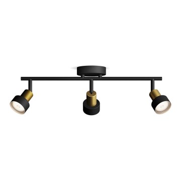 Philips - Спот CONDUIT 3xGU10/5W/230V черен/месинг