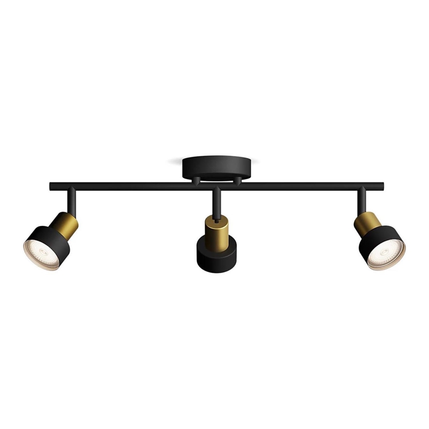 Philips - Спот CONDUIT 3xGU10/5W/230V черен/месинг