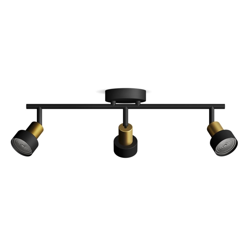 Philips - Спот CONDUIT 3xGU10/5W/230V черен/месинг