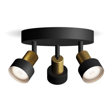 Philips - Спот CONDUIT 3xGU10/5W/230V черен/месинг