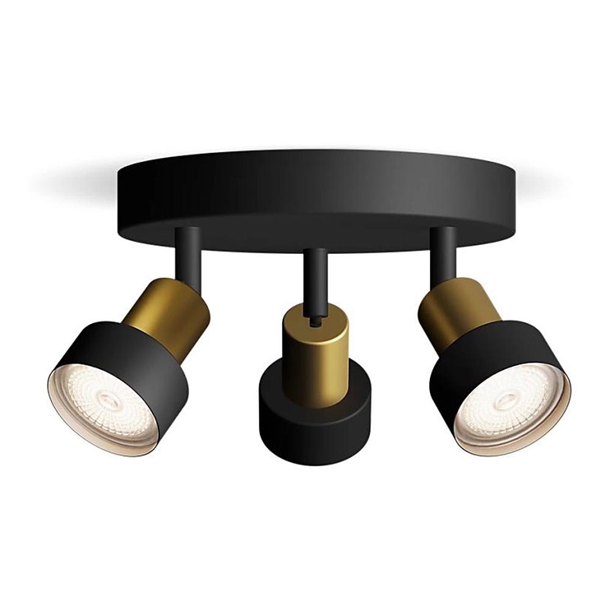 Philips - Спот CONDUIT 3xGU10/5W/230V черен/месинг