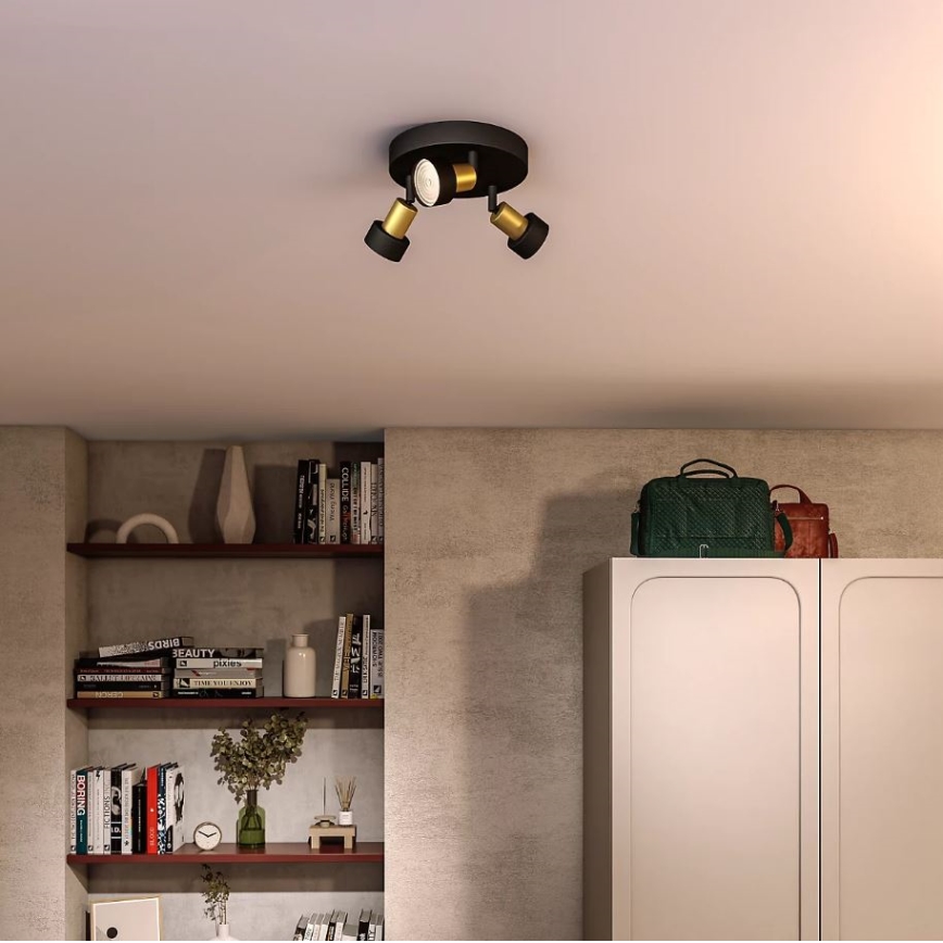 Philips - Спот CONDUIT 3xGU10/5W/230V черен/месинг
