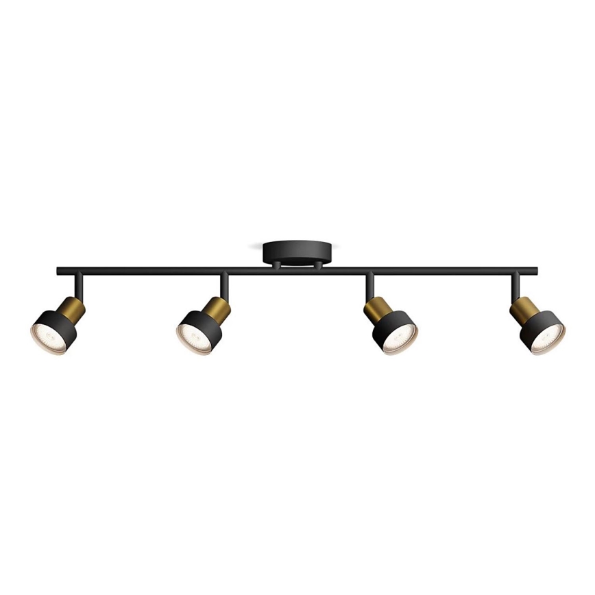 Philips - Спот CONDUIT 4xGU10/5W/230V черен/месинг
