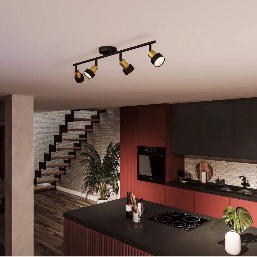 Philips - Спот CONDUIT 4xGU10/5W/230V черен/месинг